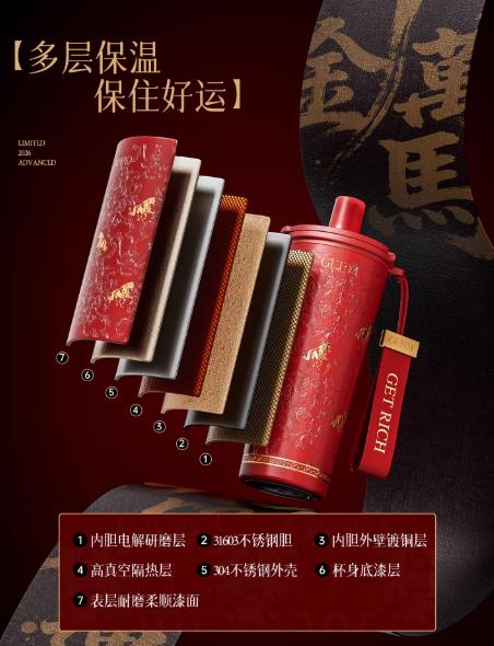 GERM格米马上花开咔咔乐保温杯-金骁沐雪-550ml 商品图3