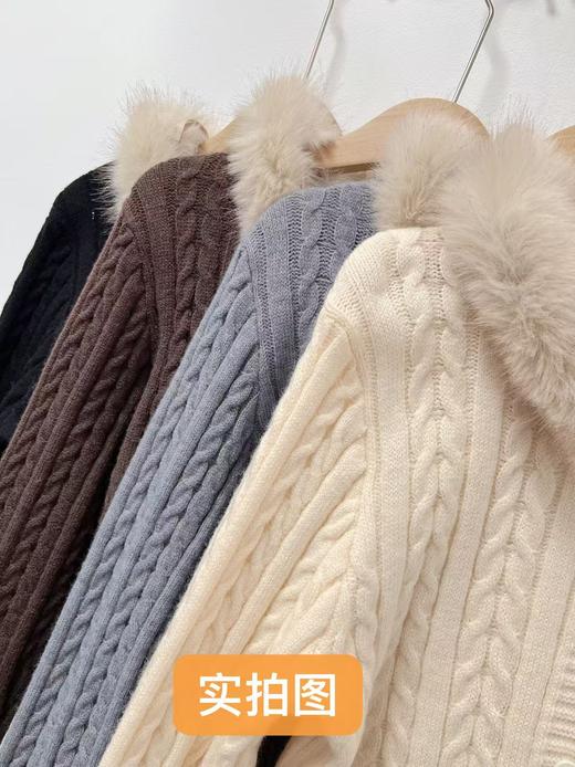 清了！清！不支持退货【自营】跨年福利-【超美毛衣】环保毛领可拆卸～Z098法式麻花修身小确幸气质毛衣-喜出 商品图6