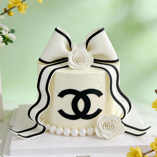 女神香奈儿翻糖蝴蝶结蛋糕 商品图0