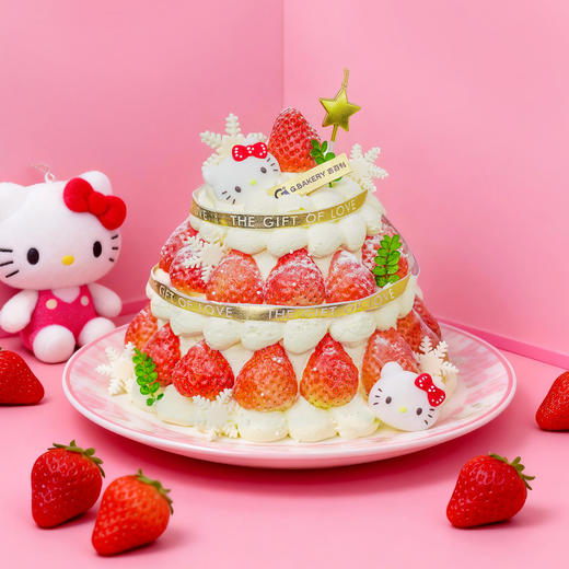 【轻甜蛋糕】Kitty草莓塔 商品图0