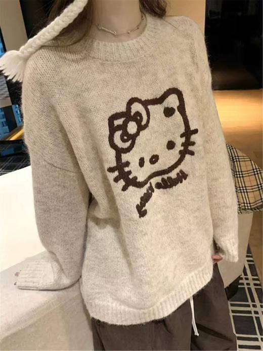 清了！清！不支持退货【自营】【超美毛衣】软软糯糯～hello kitty Z116韩系可爱猫咪减龄保暖圆领毛衣-喜出 商品图4