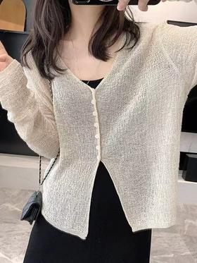 女王节抢购价-不支持退【超美毛衣】薄款～Z110韩系薄款开叉针织开衫毛衣-喜出