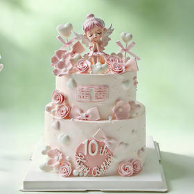 双层草小公主女周岁蛋糕