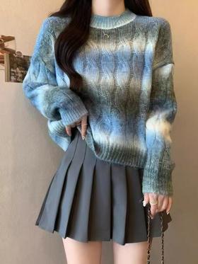 女王节抢购价-不支持退【超美毛衣】渐变～Z107韩系软糯麻花百搭毛衣-喜出
