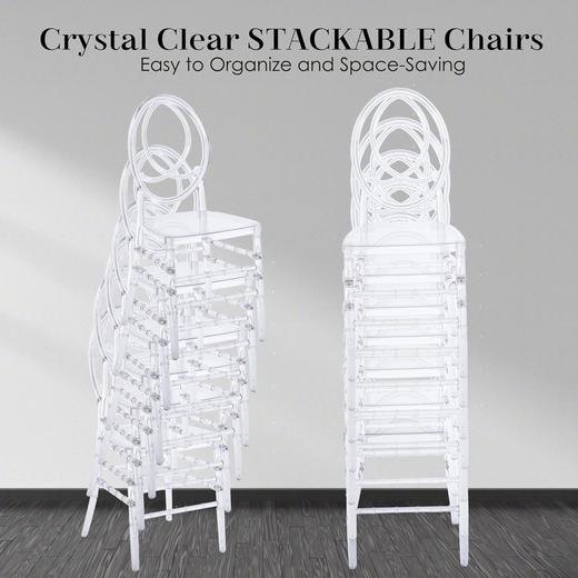 出口品质 透明高背餐椅 时尚潮流厨房餐厅椅 适合婚礼宴会室内户外活动等【需组装】 商品图3