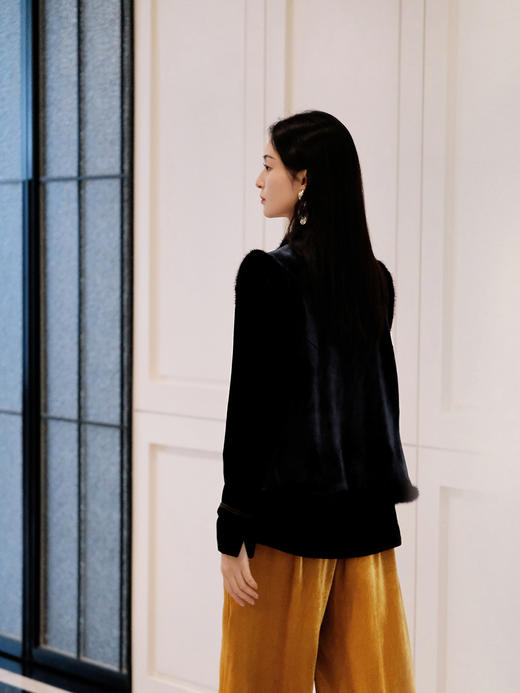 盛唐牡丹盛奢系列| 手工串珠丝绒水貂棉马甲 商品图7