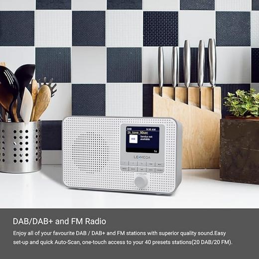 美国 LEMEGA DR3 DAB+/FM 蓝牙收音机 配备TFT彩色显示屏 商品图0