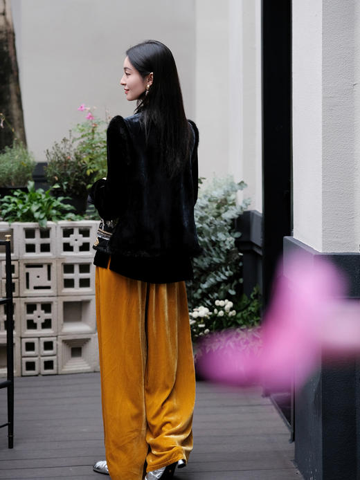 盛唐牡丹盛奢系列| 手工串珠丝绒水貂棉马甲 商品图9