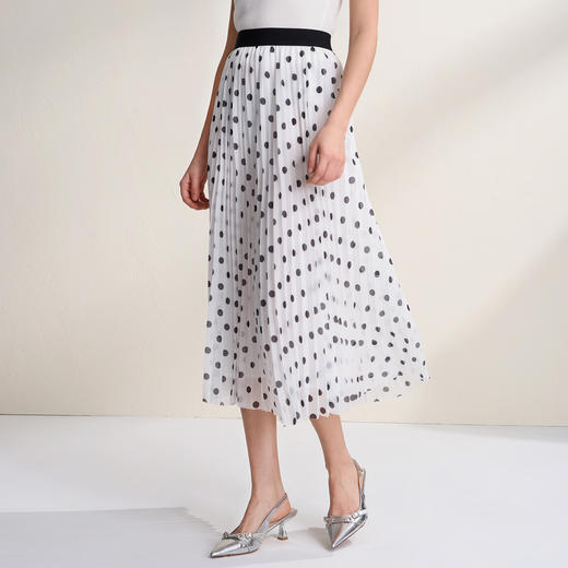 EITIE爱特爱油画度假风波点显瘦高腰百褶长裙半身裙2026春季新款A2606117 商品图6