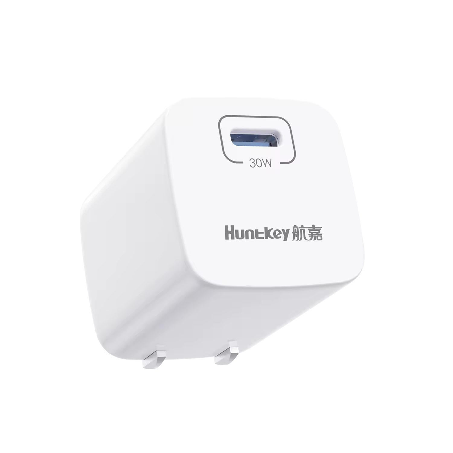 HUNTKEY航嘉 30W Pro款折叠氮化镓快速充电器 白色