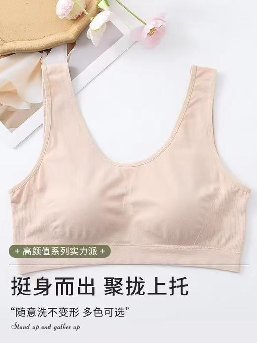 LS竹纤维女士裸感舒适固定杯文胸背心22316 商品图2