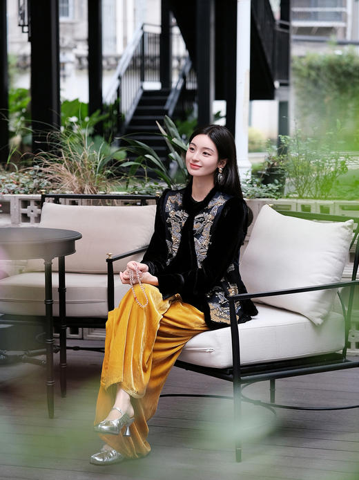 盛唐牡丹盛奢系列| 手工串珠丝绒水貂棉马甲 商品图6