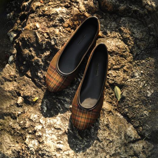 PRETTY RIVER格纹圆头芭蕾鞋 商品图0