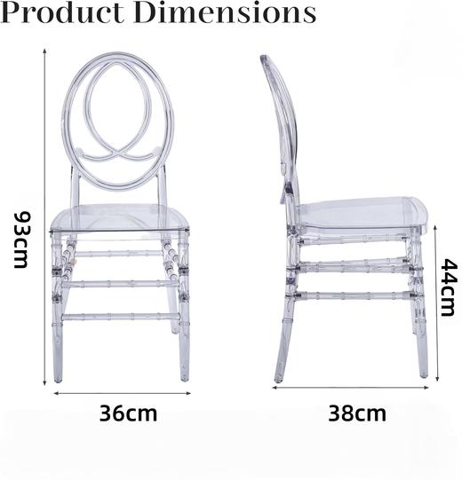 出口品质 透明高背餐椅 时尚潮流厨房餐厅椅 适合婚礼宴会室内户外活动等【需组装】 商品图7
