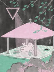 成都丨独乐园丨《月下听曲图》版画