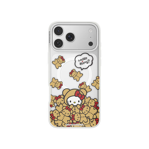 【暖绒絮语】给你一个熊抱 泡泡骚 x Hello Kitty合作系列 POPCASE手机壳 MagSafe Popcase磁吸款 透明 凯蒂猫 拼贴 iPhone17/16/15/14/13 商品图2
