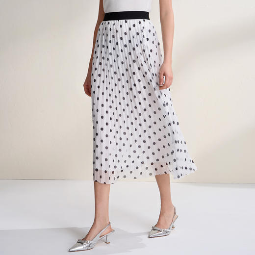 EITIE爱特爱油画度假风波点显瘦高腰百褶长裙半身裙2026春季新款A2606117 商品图7