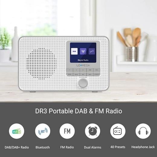 美国 LEMEGA DR3 DAB+/FM 蓝牙收音机 配备TFT彩色显示屏 商品图2