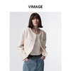 VIMAGE纬漫纪小香风复古香槟白圆领小个子短款外套女2026春季新款V2503206 商品缩略图1