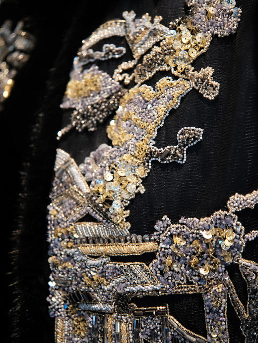 盛唐牡丹盛奢系列| 手工串珠丝绒水貂棉马甲 商品图3