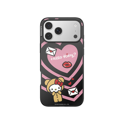 【暖绒絮语】心动漩涡 泡泡骚 x Hello Kitty合作系列 POPCASE手机壳 MagSafe Popcase磁吸款 粉黑 凯蒂猫 爱心 iPhone17/16/15/14/13 商品图2