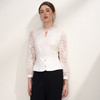 EITIE爱特爱木耳领优雅法式蕾丝拼接白色收腰上衣2026春季新款A2613121 商品缩略图2