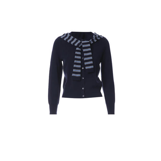 EITIE爱特爱时尚休闲假两件撞色条纹领圆领针织衫2026春季新款针织衫A2601107 商品图5