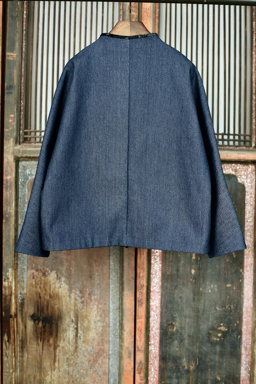 盛唐牡丹| 牛仔拱形门襟新中式外套 商品图2