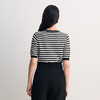 EITIE爱特爱显瘦舒适修身经典条纹时尚短袖针织衫2026春季新款8501214 商品缩略图5