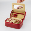 【多样屋专柜】多样屋PU革荔枝纹携带首饰盒两件套 化妆盒饰品项链盒礼物/咖啡 商品缩略图4