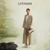 LIYIHAN 2026年春季新款通勤羊毛西装女卡其色通勤套装小众设计感 商品缩略图1