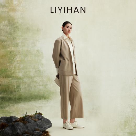 LIYIHAN 2026年春季新款通勤羊毛西装女卡其色通勤套装小众设计感 商品图2