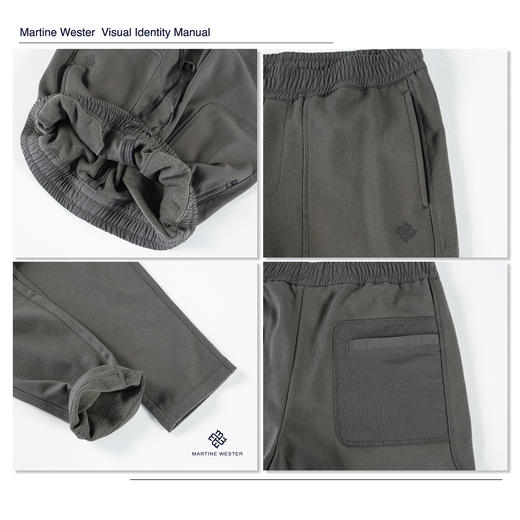 MartineWester男相拼松紧腰全棉毛圈抓绒直脚慢跑裤11115059 商品图6