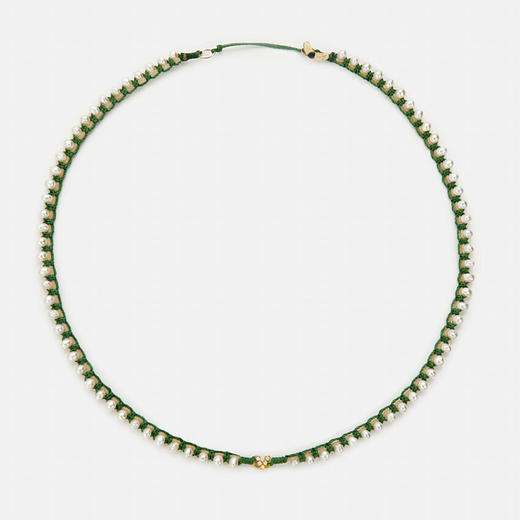 订购10周到｜CHRISTIANA KAFA-mount v-橄榄绿色 钻石 白色淡水珍珠 项链［希腊设计师］ 商品图1