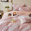 【多样屋专柜】雅鹿 雕花牛奶绒时尚格韵粉四件套200*230cm  商品缩略图9