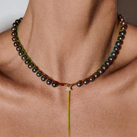 订购10周到｜CHRISTIANA KAFA-reborn shadow-深灰色淡水珍珠 项链［希腊设计师］