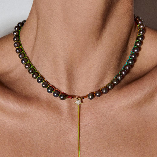 订购10周到｜CHRISTIANA KAFA-reborn shadow-深灰色淡水珍珠 项链［希腊设计师］ 商品图0