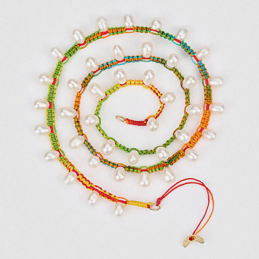 订购10周到｜CHRISTIANA KAFA-lucent-白色淡水珍珠 彩线 水滴 项链［希腊设计师］ 商品图3