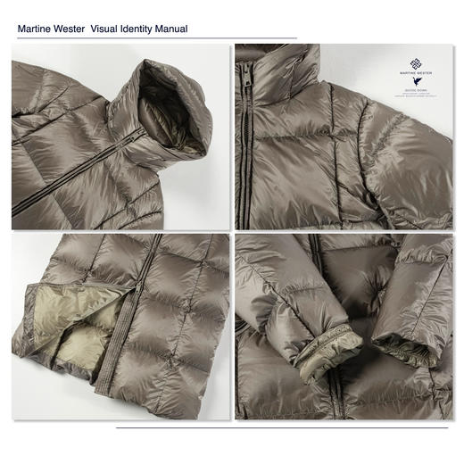 MartineWester女式连帽可脱卸领方块结构长款鹅绒服11383959 商品图3