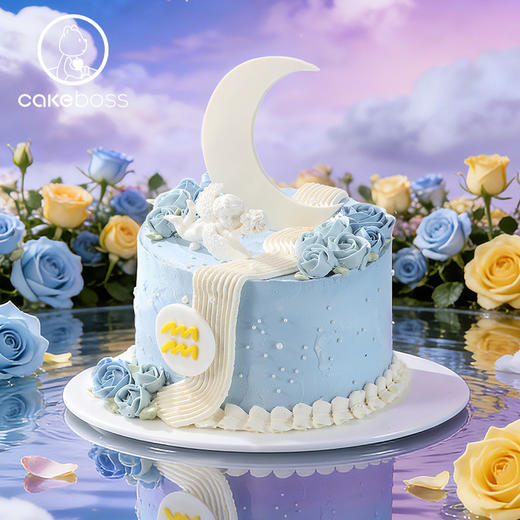 水瓶座“梦落云河” 水果奶油蛋糕 商品图1