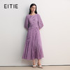 EITIE爱特爱气质圆领拼接百褶轻礼服长裙连衣裙2026春季新款8577208 商品缩略图1