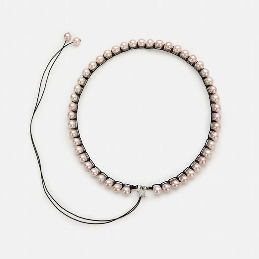 订购10周到｜CHRISTIANA KAFA-midnight light-黑线 星星 白色淡水珍珠 项链［希腊设计师］ 商品图1