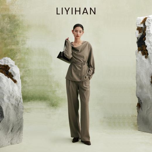 LIYIHAN 2026年春新款通勤衬衫女绿色宽松长袖上衣套装小众设计感 商品图2