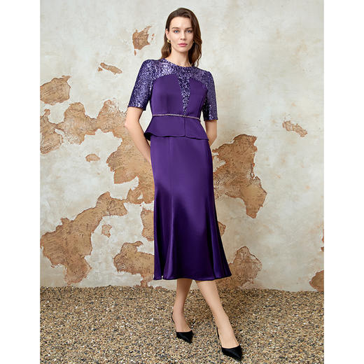 EITIE爱特爱优雅端庄高腰大方鱼尾裙亮片礼服2026春新款8577210 商品图3