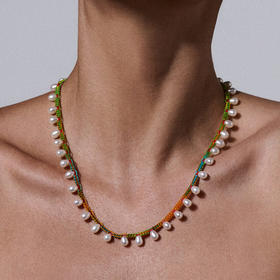 订购10周到｜CHRISTIANA KAFA-lucent-白色淡水珍珠 彩线 水滴 项链［希腊设计师］