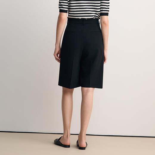 EITIE爱特爱高腰直筒显瘦黑色中裤休闲裤2026春季新款8505211 商品图5