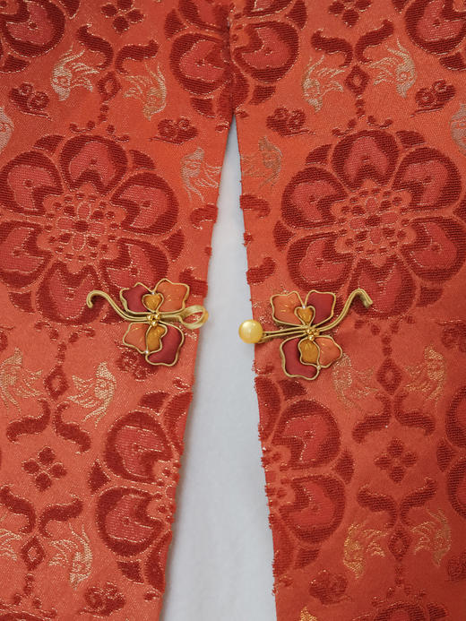 盛唐牡丹| 金地宝相花真丝宋锦底漳缎马甲 商品图2