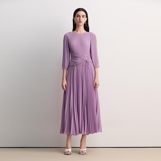 EITIE爱特爱气质圆领拼接百褶轻礼服长裙连衣裙2026春季新款8577208 商品图10