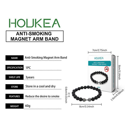 出口品质 火山石手链 男士手链 时尚饰品天然材质设计日常佩戴手链 商品图1