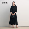 EITIE爱特爱气质圆领拼接百褶轻礼服长裙连衣裙2026春季新款8577208 商品缩略图0